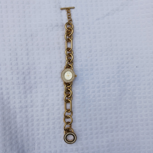 Michael Kors Watch Gold Chain Link Crystal Face MK Bling Watch - Picture 10 of 15